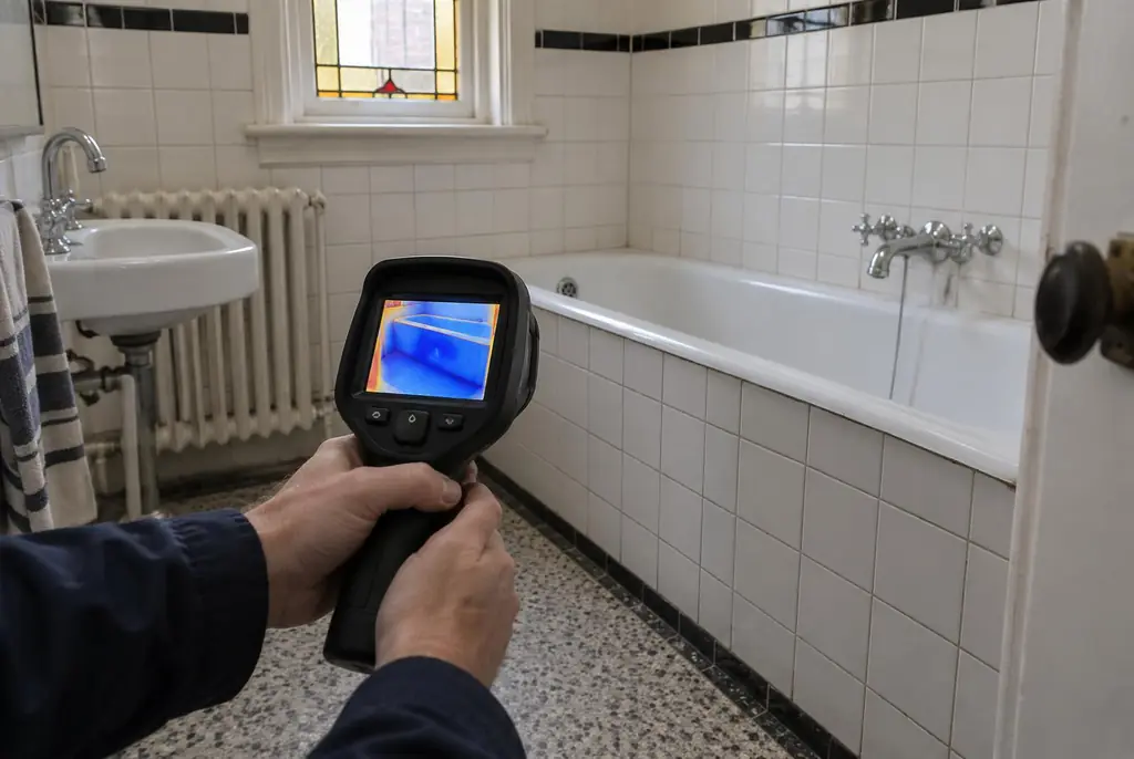 Lekdetectie Zandvoort – onderzoek in een badkamer van een oudere woning