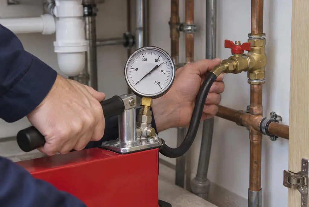Lekdetectie Zandvoort – druktest op een waterleiding met een manometer