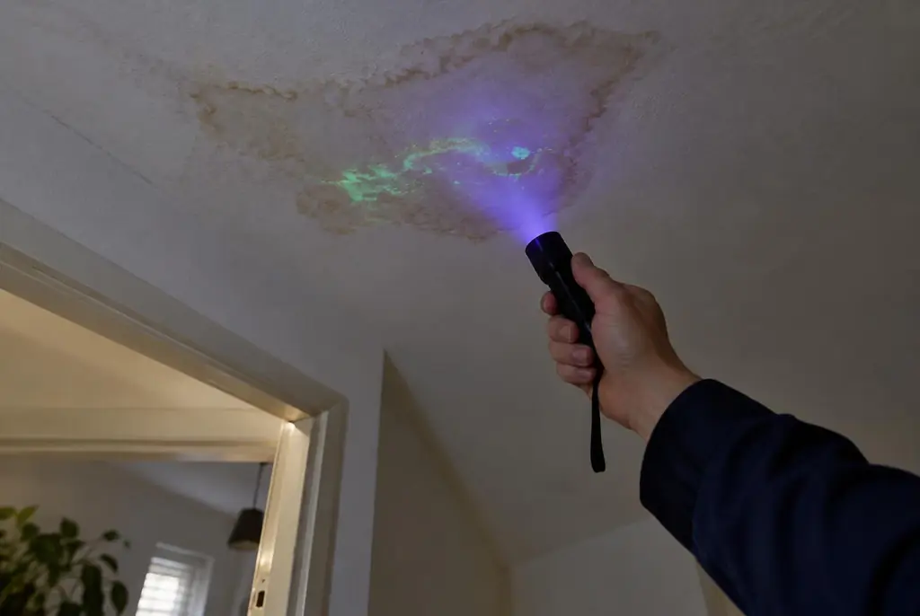 Lekdetectie Zandvoort – kleurstof controleren op het plafond met uv-licht